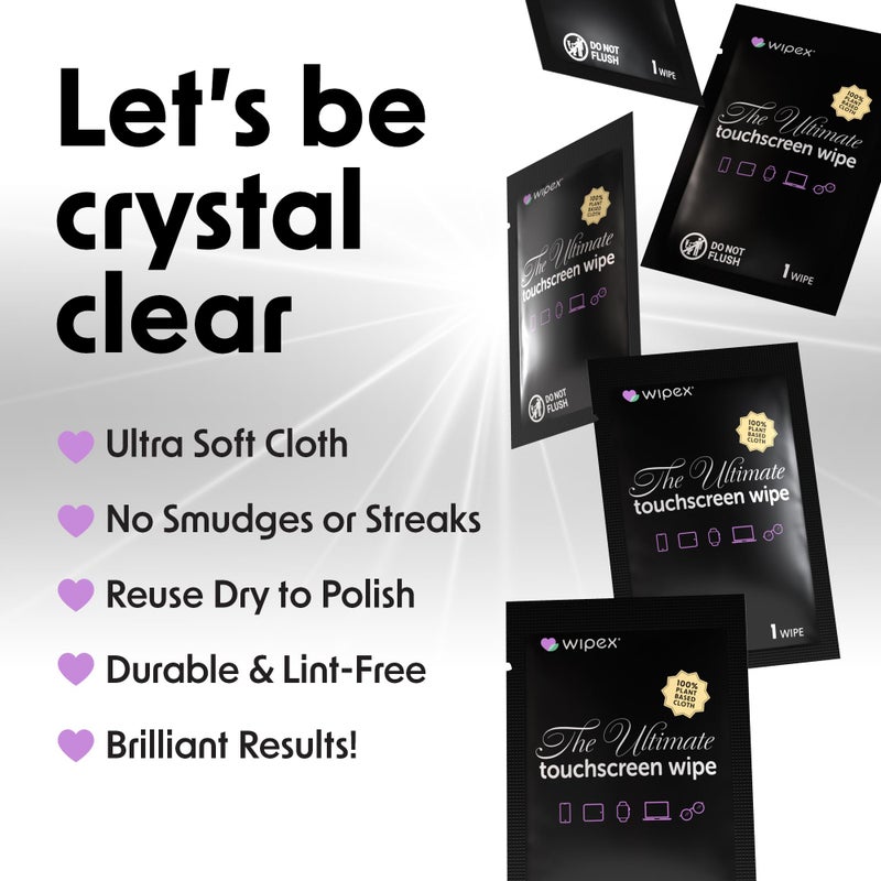 Wipex Car Screen Wipes for Electronics - 24 Individual Car Screen Cleaner Wipes - Plant-Based Touchscreen Cleaner Cloth for Dashboard Panels, Mobile Phone, Interior Car Cleaning Supplies (5.9"x4.92") - Image 3
